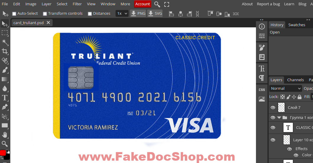 Truliant Bank VisaCard Template In Psd Format