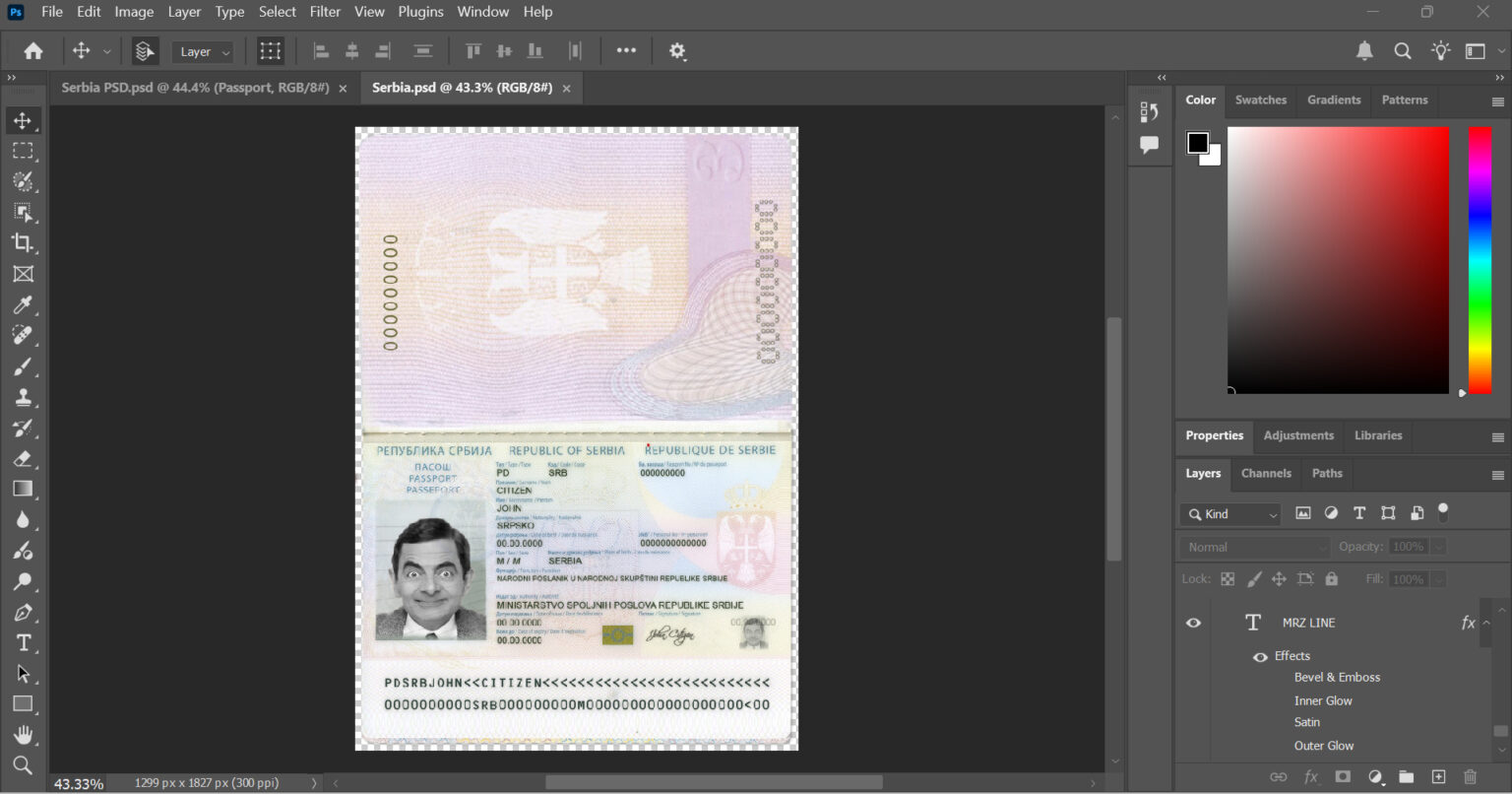 Serbia-Passport-PSD-Template
